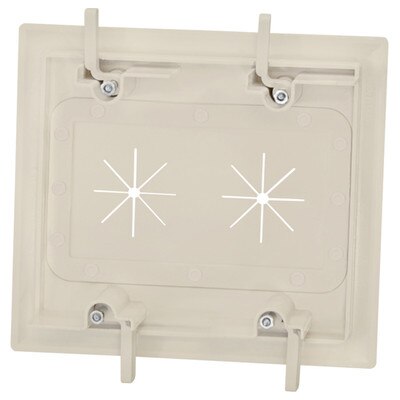 DataComm Cable Access Wallplate with Flexible Opening, 2-Gang, Light Almond